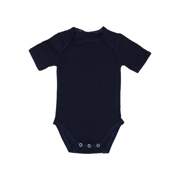 BLACK PLAIN HALF SLEEVES ROMPER